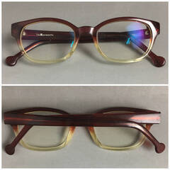 🔷🔶🔷ut10/89　エルエーアイワークス L.a.Eyeworks HARRY 眼鏡 メガネ フレーム フルリム 茶 ブラウン　※度有り🔷🔶🔷の画像