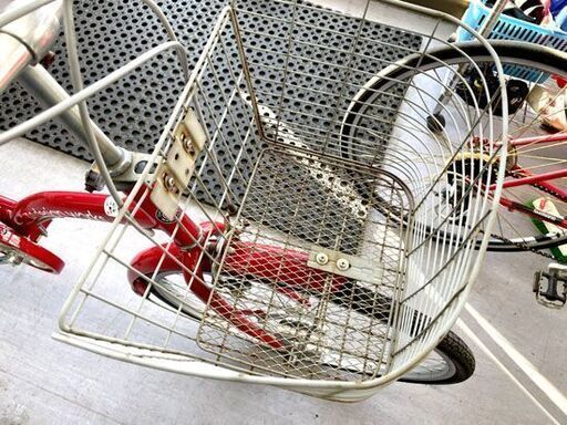 26インチ 自転車 6段変速 荷台付き a.n.design works 赤 レッド ママチャリ 札幌市手稲区