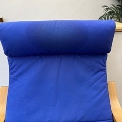 【‼️半額セール‼️】【中古品】IKEA イケア パーソナルチェア 椅子 イス いす POANG ポエング ブルー 木製フレーム 家具 アームチェアの画像