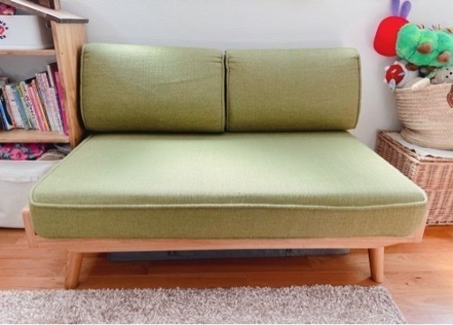 unico ALBEROソファ 2シーター チークカラー グリーン