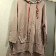 無料・ロングパーカー・ピンク