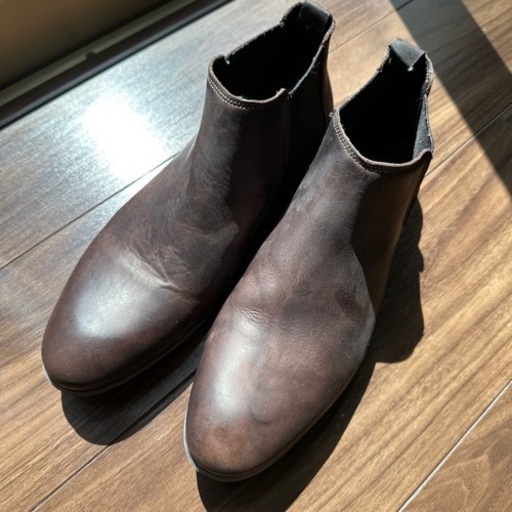 ウォッシュドレザーチェルシーブーツ ダークウッド25.5cm