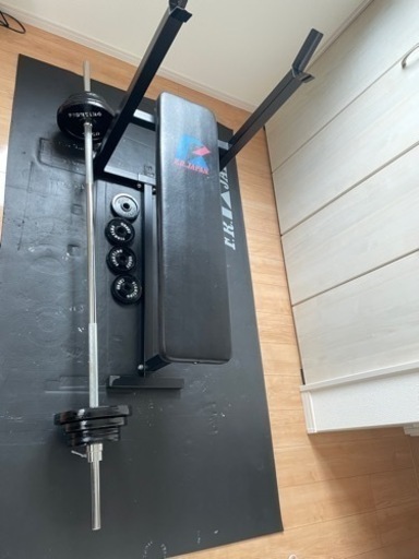 【室内使用】ベンチセット50kg、バーベル