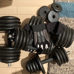 ダンベル、ベンチ、懸垂機、マット　無料で譲ります