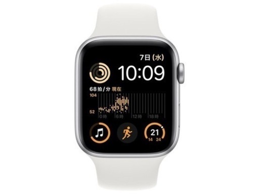 Apple Watch SE 第2世代 GPSモデル 44mm MNK23J/A [シルバー/ホワイトスポーツバンド]