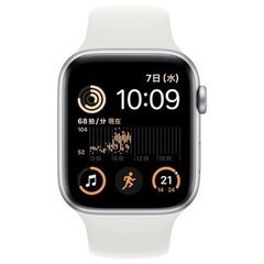 Apple Watch SE 第2世代 GPSモデル 44mm MNK23J/A [シルバー/ホワイトスポーツバンド]