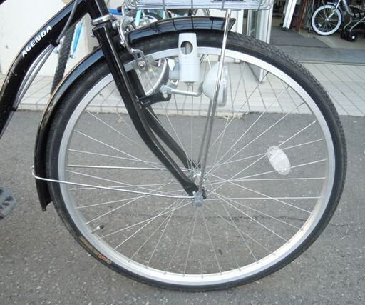 26インチ 自転車 チャイルドシート付 6段切替 ブラック AGENDA カゴ付き ママチャリ ☆ 札幌市 北区 屯田 