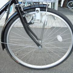 26インチ 自転車 チャイルドシート付 6段切替 ブラック AGENDA カゴ