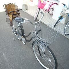 26インチ 自転車 チャイルドシート付 6段切替 ブラック AGENDA カゴ