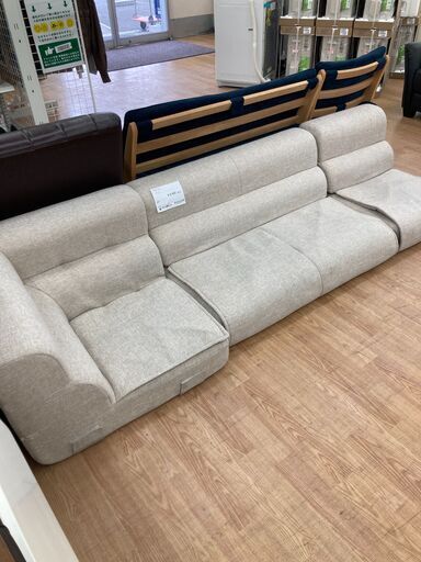 ★ジモティ割あり★  ソファー アイボリー H50×W230×D75 クリーニング済み KJ1705