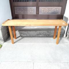 【引き取り手決定】テーブル　木製台　幅約１４２cm　高さ約５５c...