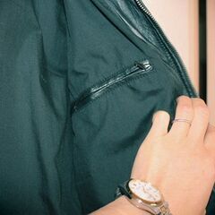 ウイングネック　レザージャケット　ブラックの画像