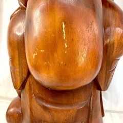 【布袋像】木彫 高さ62cm 縁起物 置物 仏教美術 の画像