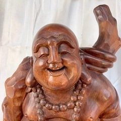 【布袋像】木彫 高さ62cm 縁起物 置物 仏教美術 の画像