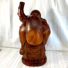 【布袋像】木彫 高さ62cm 縁起物 置物 仏教美術 の画像