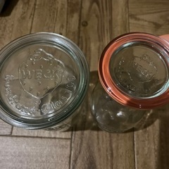 WECKの3点セット　カラフェ(デキャンター、ピッチャー)、ジャーの画像
