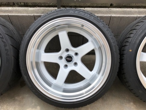 4本セット☆美品☆走行少☆18インチ 10.5J＋15 CLEAVE RACING FL53☆235/40R18 シバタイヤ☆KEND