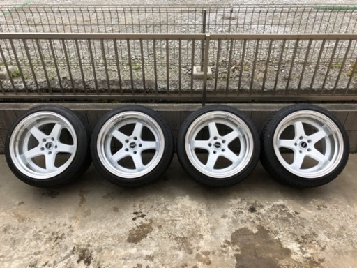 4本セット☆美品☆走行少☆18インチ 10.5J＋15 CLEAVE RACING FL53☆235/40R18 シバタイヤ☆KEND