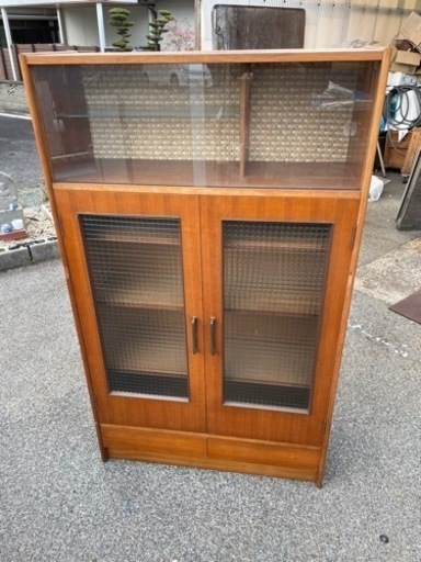 ガラス棚 昭和レトロ 手作り