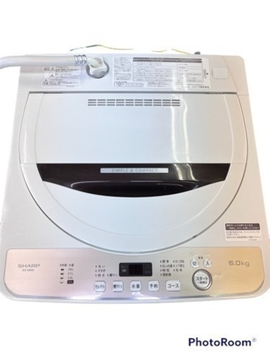 NO.251 【2020年製】SHARP 全自動洗濯機 6kg ES-GE6D-T