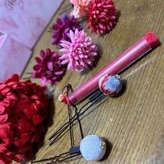 【残り1点】和風ヘアアクセサリー　9点セット  結婚式　前撮り レッド の画像