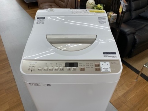 I581 ? 2021年製の美品♪ SHARP 洗濯乾燥機 （洗濯5.5㎏ 乾燥3.5㎏） ⭐ 動作確認済 ⭐ クリーニング済
