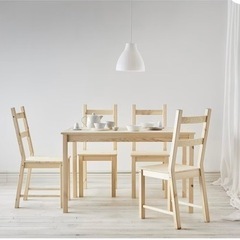 IKEA 天然パイン材　ダイニングチェア　1脚の画像