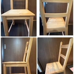 IKEA 天然パイン材　ダイニングチェア　1脚の画像