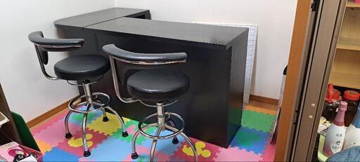 カウンターテーブル　カウンターチェア2脚　セット