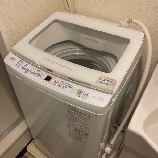 最新‼️美品‼️高性能AQUAグラストップ7kg洗濯機！ AQW-V7N