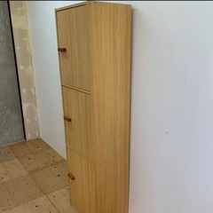 ３段扉付き収納　50cm ランドリーラックの画像