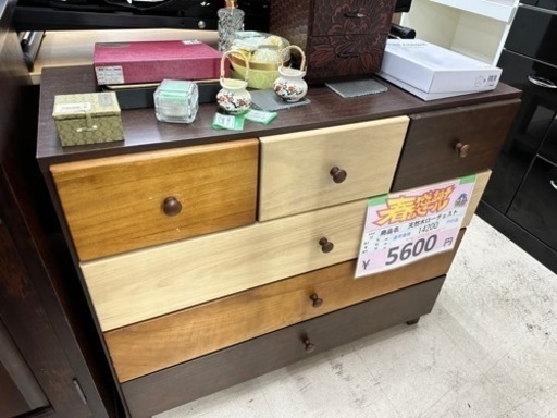 完売致しました。天然木ローチェスト 5600円