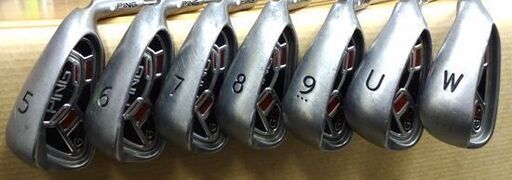 PING G15 アイアン 7本セット 5 6 7 8 9 U W フレックスR スチールシャフト 右利き用 ゴルフクラブ 札幌市 白
