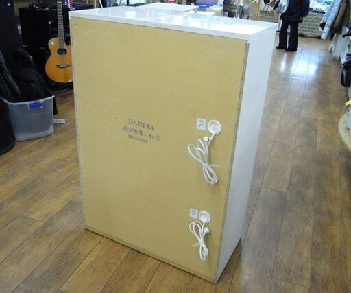 ニトリ ミドルレンジボード ダリア 木目模様 ホワイト系 幅80cm 高さ115cm 食器棚 キッチン家具 札幌市 厚別区