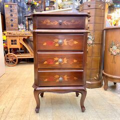 象嵌アンティーク4段チェスト サイドチェスト引き出し