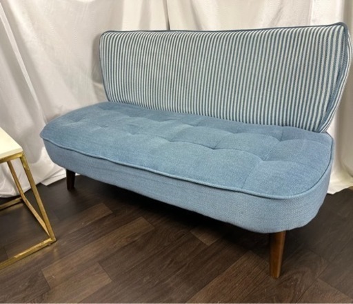 【ご購入者様決定】定価¥32860-関家具 インテリア 2人掛けソファ 2P ピコティII BL