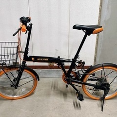 折りたたみ自転車　ライト・ロック付き