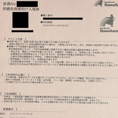 スパリゾート　ハワイアンズ　チケットの画像
