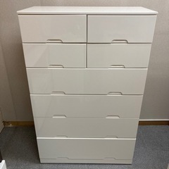 H-10 北海道 帯広 ホワイト チェスト 6段 光沢仕上げ 白 モノココ帯広店