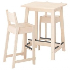 IKEA バーテーブル椅子2台付き