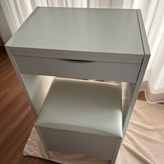 シンプル1面鏡 ドレッサー・スツール２点セット