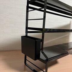 山崎実業 キッチン収納ラック ブラックの画像