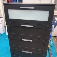 洋服タンス【茨城県つくば市にて引取り限定】 洋服タンス ナット 80 ウエンジ／取手シルバー(洋服タンス幅80