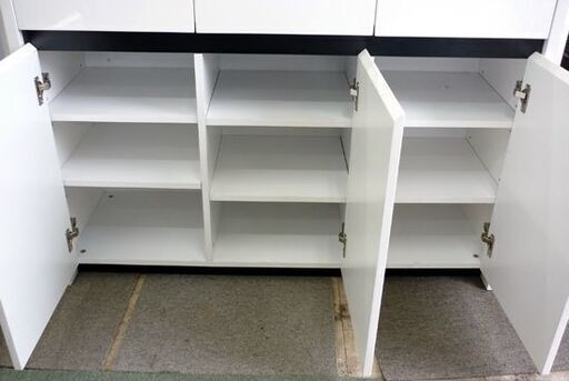  ☆キッチンカウンター キッチンボード 幅1200mm 奥行390mm 高さ830mm 食器棚 エナメル加工 キッチン収納 台所収納 