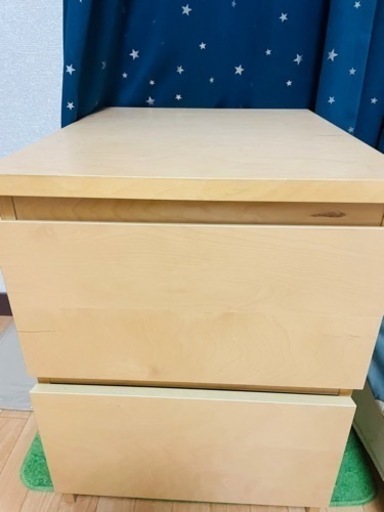 木製ベッドサイド引き出し