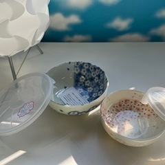 NO.072🌈粉引友禅レンジパック  小鉢　煮物、漬物に　2個セット　M.Lの画像