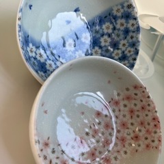 NO.072🌈粉引友禅レンジパック  小鉢　煮物、漬物に　2個セット　M.Lの画像