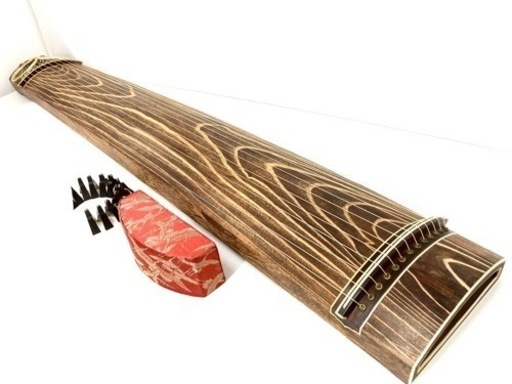 SOLD OUT！引き取り歓迎！◆和琴◆13弦琴 美品 全長183cm 琴柱／口前カバー／丸袋付き