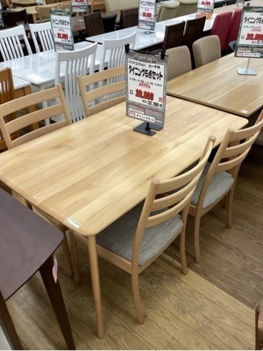 KC-42【新入荷　リサイクル品】ニトリ　Nコレクション　ダイニング5点セット　ナチュラル