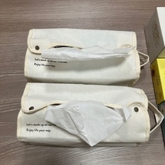 布ティッシュケース2個セット⭐︎ティッシュ付きの画像